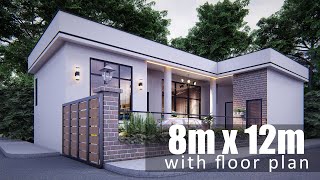 Simple amp Efficient 8m x 12m villa with floor plan at the end [upl. by Haig]