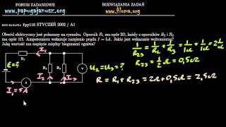 fpy116  Obwód elektryczny  STYCZEŃ 2002  A1  Zadanie z fizyki  filomaorg [upl. by Race]