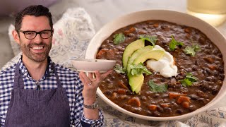 Easy Black Bean Soup Recipe [upl. by Niobe]