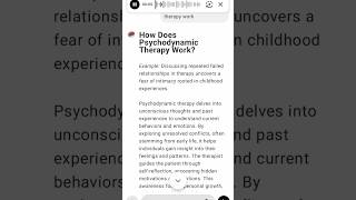 How Does Psychodynamic Therapy Work [upl. by Helbonia]