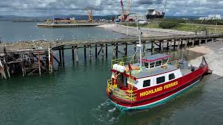 Nigg Pier and Cromarty to Nigg ferry drone aerial video clips 681 [upl. by Pegg]