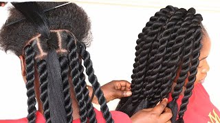 Easy and Gorgeous braid hairstyle for natural hair on budget [upl. by Cost]