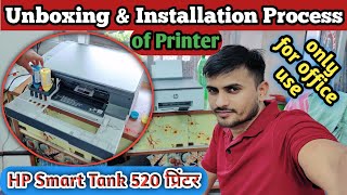 hp smart tank 520 printer unboxing and installation process [upl. by Imoian603]