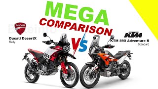 Ducati DesertX vs KTM 890 Adventure R  MEGA COMPARISON bikeinfo199 bikecompare [upl. by Griffin]