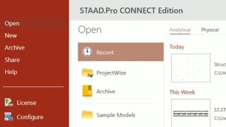 STAAD Pro Connect Edition  Exploring Startup Window amp Licenses Configuration [upl. by Pollack947]