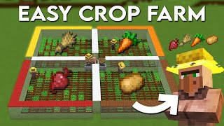 Minecraft Villager AFK Crop Farm 121 Tutorial  Potato Wheat Carrot Beetroot [upl. by Oetomit]