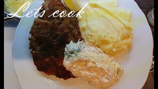 Breaded plaice with homemade mashed potatoes and remoulade [upl. by Pedro71]