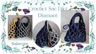 Crochet Sac Filet diamant2 [upl. by Knobloch]