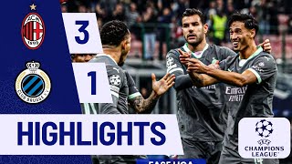 AC Milan vs Club Brugge 31 Highlights Pulisic Reijnders goals  Champions League 202425 [upl. by Mirth901]