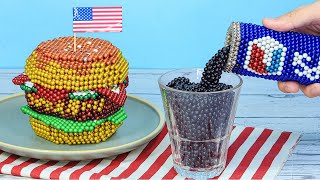 Magnet Challenge ASMR FAST FOOD Burger Compilation With Magnetic Balls [upl. by Aihsad]