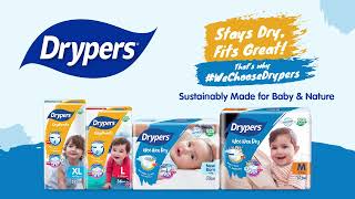 Drypers Stays Dry Fits Great Thats why WeChooseDrypers [upl. by Ennaul]