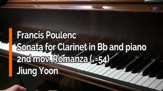 Piano Part  Poulenc Sonata for Clarinet in Bb and Piano II Romanza ♩54 [upl. by Anneirda]