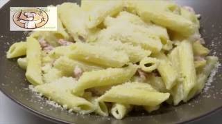 SALSA CARBONARA Y PENNE RIGATE FACIL Y RAPIDO  Especial Comida Italiana [upl. by Cann]