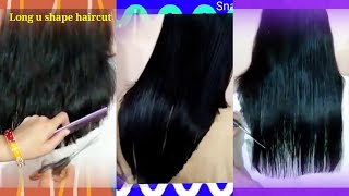 long layer haircut tutorial  long u shape haircutting  how to cut layered haircut [upl. by Enelyad]