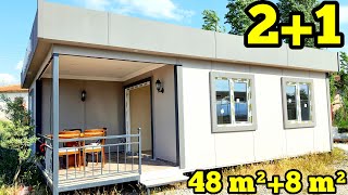 🫰Ucuz Olsun Güzel Olsun❗️ 48 m² Prefabrik Boş Ev Turu  Betondan Ne kadar Ucuz Karlı İş mi [upl. by Bitthia]