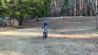 Kiddo 2 First dirtbike ride on Mototec 24v Gazella [upl. by Caruso]