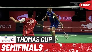 BWF Thomas Cup Finals 2022  Indonesia vs Japan  Semifinals [upl. by Egap]