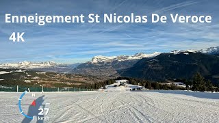 Enneigement Saint Nicolas De Veroce Vacances Février 4K [upl. by Nednarb]