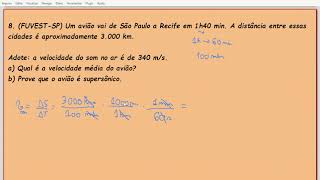 Cinemática  Questão 8 FUVESTSP Um avião vai de São Paulo a Recife em 1h40 min [upl. by Casteel458]