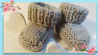 Einfache Babysocken Stricken  easy Anfänger  Geburtsgeschenk  Einfache Babyschuhe stricken [upl. by Yremrej]