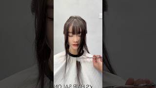 Tips for trimming bangshairstyle haircut 👩‍🦳 [upl. by Anah]