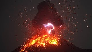 Krakatau Volcano Volcanic Lightning two months before 2018 tsunami [upl. by Burra]