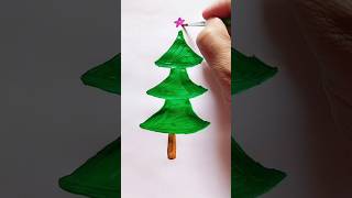 Christmas Tree 🎄 Acrylic Painting For Kids tree christmas jinglebells trending shorts painting [upl. by Eblehs]