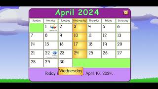 Starfall Calendar April 10 2024 [upl. by Ylrehs]