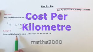 Cost Per Kilometre Working out the cost per km of a journey price of fuel for every kilometre [upl. by Eesdnil]