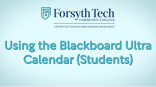 Using the Blackboard Ultra Calendar Students [upl. by Arta]