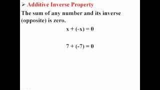 Additive Inverse Property [upl. by Salvay]