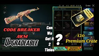 Trying to Get Code Breaker AKM more 1 Time in 120 Crate  PUBG Mobile [upl. by Yanat]