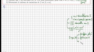 Fonction logarithme népérien dérivation  tableau de variation  fx x lnx  exercice bac [upl. by Pohsib]