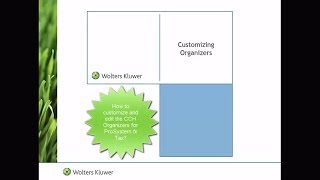 CCH® ProSystem fx® Tax  Customizing Organizers [upl. by Meneau]