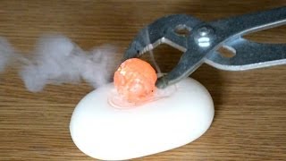 Hot metal ball vs soap bar  Popular sience experiment [upl. by Ahtikal225]