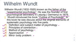 Contribution of wilhelm Wundt CC 05  by Dr suhina Chatterjee [upl. by Gnil]