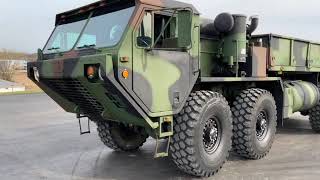 FOR SALE1984 M985 Oshkosh HEMTT 8X8 Truck With Material Handling Crane [upl. by Enyallij161]