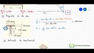 RDM  Contrainte de cisaillement dans une section en Té [upl. by Gnuoy]