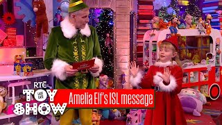 Amelia Elfs ISL message for Patrick  The Late Late Toy Show [upl. by Bellamy]