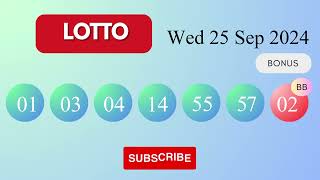 Lotto Draw Results on Wed 25 Sep 2024 The National Lottery UK [upl. by Moraj]