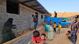 Rural men Mehdi and Shirvan build a terrace for the village house before coming [upl. by Hoffert503]