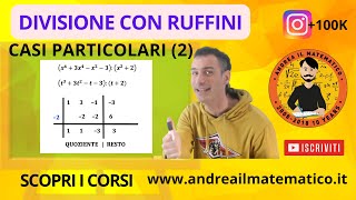 DIVISIONE CON RUFFINI  CASI PARTICOLARI 2  BASI MATEMATICHE [upl. by Airolg]