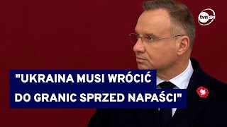 Obchody Święta Niepodległości Prezydent nawiązał do wojny w Ukrainie TVN24 [upl. by Nnahgaem]