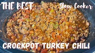 The BEST Slow Cooker Turkey Chili  Crockpot Turkey Chili  Crockpot Recipes [upl. by Asilim]