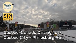 【4K60】 Quebec Canada Driving Quebec City  Philipsburg Highgate Springs Port of Entry 5 [upl. by Sharity674]