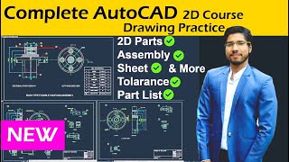 NEW  AutoCAD 2D Complete Course  Drawing Explained  Final Approval Sheet [upl. by Gnohp217]