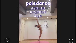 pole 폴댄스중급 폴댄스스플릿 피겨헤드스플릿 지니 스플릿대잔치split  polecombo [upl. by Gurango]