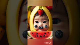 Baby fruits face photoshoots ♥️♥️visual babyphotoshootidea babyphotoshootwithfruits [upl. by Nosliw]