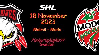 MALMÖ VS MODO  18 NOVEMBER 2023  HIGHLIGHTS  SHL [upl. by Odlavu]