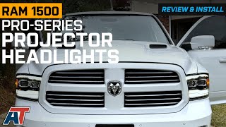 20132018 RAM 1500 PROSeries Projector Headlights Jet Black Housing Review amp Install [upl. by Supmart470]